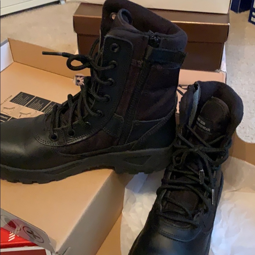Women side zipper work boots